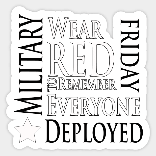 US Military Wear Red Friday - Support Troops Sticker by 3QuartersToday